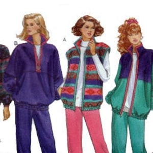 Women's Separates Sewing Pattern, Kangaroo Jacket, Fleece Vest, Pants, Skirt, Size 16-22, Bust 38-44" (97-112 cm) - Butterick 3081