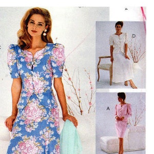 UNCUT Sewig Pattern for Women's Dress Suit - Jacket w Princess Seams, Straight Skirt - 90s Size 12 14 16 Bust 34 36 38" McCall's 6426 G