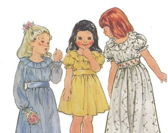 Toddler Dress Pattern - Girl's Dress with Ruffle at Neckline - Day Dress, Party Dress, Flower Girl Frock - Size 3 - Butterick 3119 - S/G