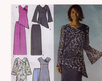 Sewing Pattern for Asymetrical Blouse w Bell Sleeves, Tunic and Skirt - Sizes 6-12 Bust 30.5-34" (83-87 cm) Simplicity 4775 S