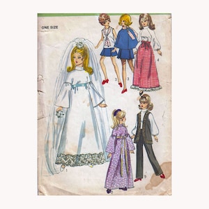 Sewing Pattern for Barbie Clothes -  Julia, Maddie Mod 11.5 Inch Doll Wedding Gown Bridesmaid Dress Mini Skirt  Simplicity 9097 S