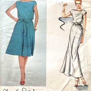 Patron de couture des années 80 par Von Furstenberg, robe ou robe blouson évasée, taille 10 buste 32,5 po. (81 cm) - Vogue American Designer 2530