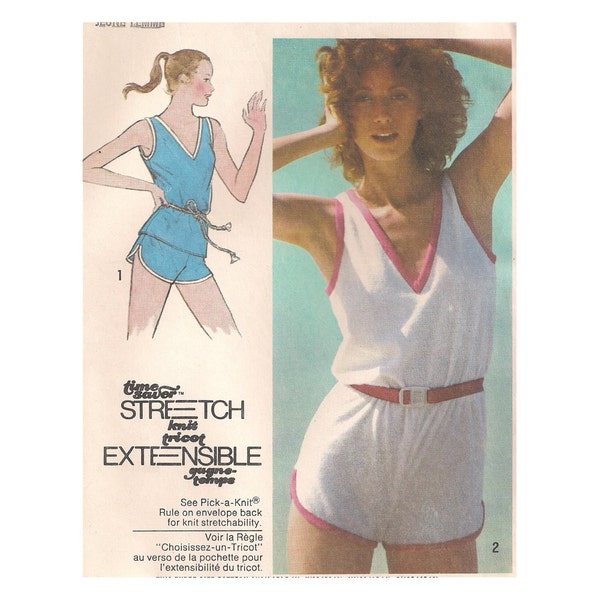 80s Romper Playsuit Jumpsuit Tank Top Shorts Summer Sewing Pattern UNCUT Size 10 12 14 Bust 32.5-36" (83-92 cm) Simplicity 9523