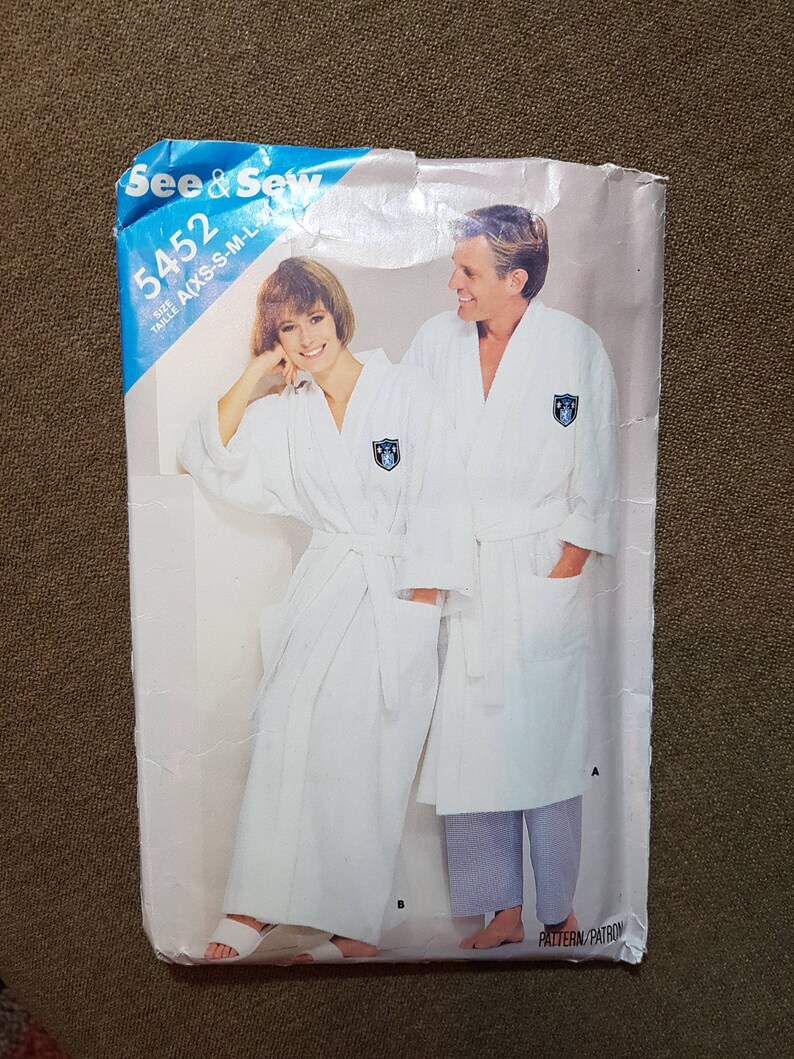Sewing Pattern for Men's Robe and Women's Robe Long Etsy