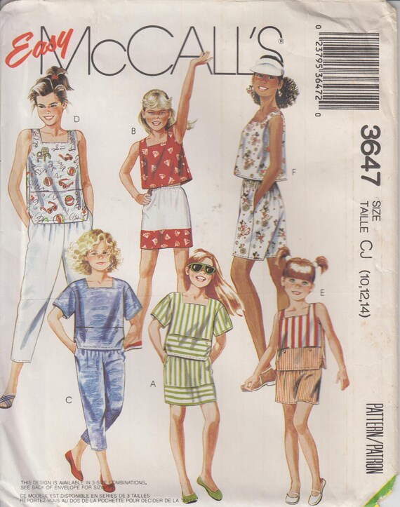 8165 McCalls Sewing Pattern Mens Casual Shirt Tank Top Pants Shorts Easy UNCUT