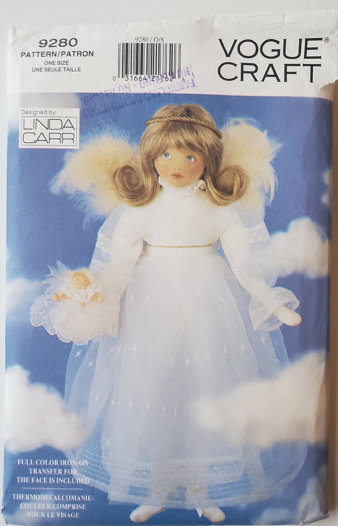 Angel Pattern - Vintage Sewing Pattern for 27" Angel Doll With Iron on ...