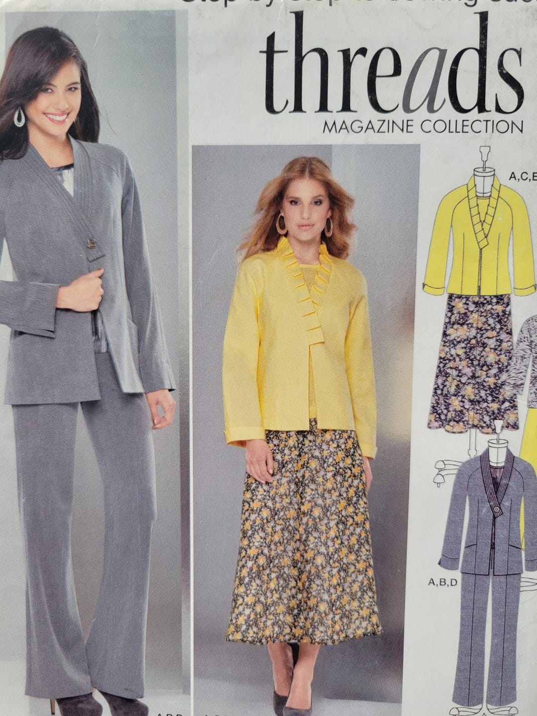 European Thread Pattern Magazine Threads Magazine Collection Sewing Pattern for Jacket, Top, Skirt ...