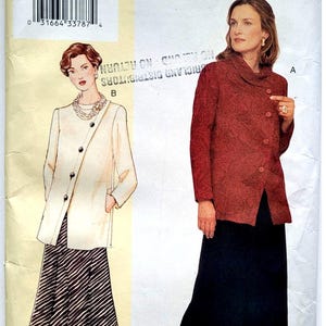 Vogue 7471 Sewing Pattern for Blouse Asymmetrical Closure Slightly Flared Bias Skirt  Bust 46-55"