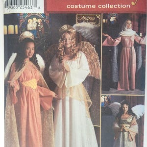 Simplicity 7033 Sömnadsmönster för kostym för Maria och tre änglar med vingar och gloria Storlek 6-16 Byst 89-91 cm