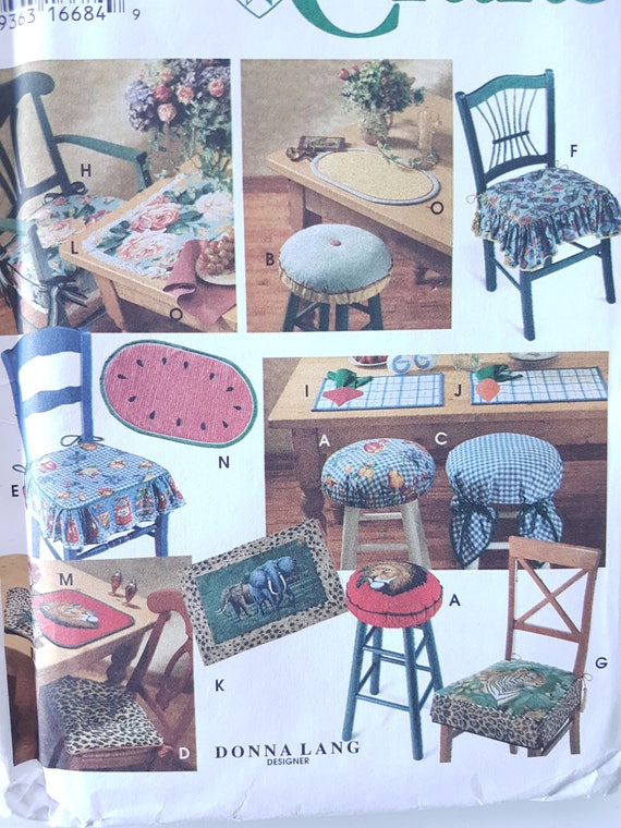 Sewing Pattern For Stool Covers Chair Cushions Placemats And Etsy