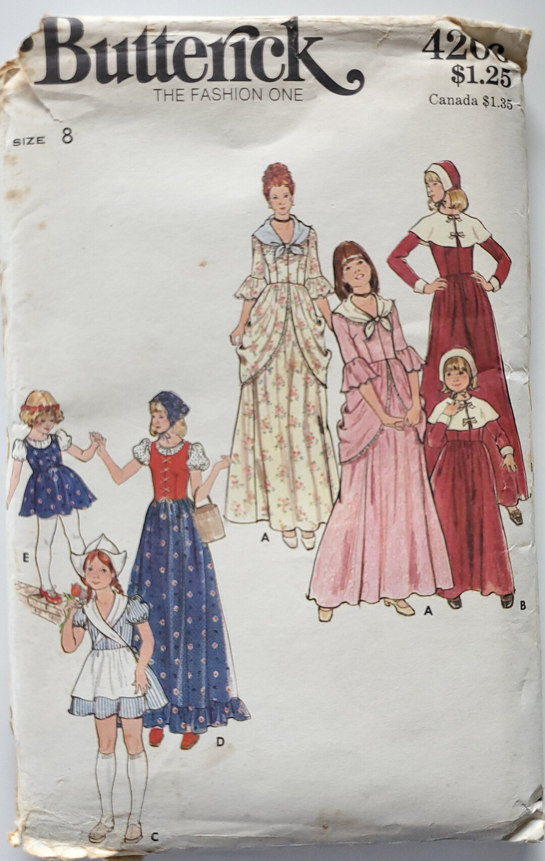 Historical Dress Sewing Pattern for Girl Size 8 Chest 27 Etsy