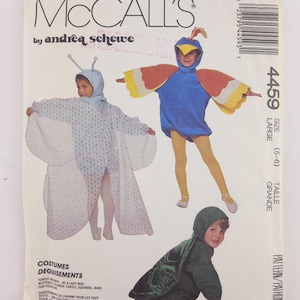UNCUT Größe 5 bis 6 Schnittmuster für Kinderkostüme, Schildkröte, Papagei, Schmetterling, Blume, Marienkäfer, Eichhörnchen - McCall&#39;s 4459