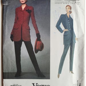 Karl Lagerfeld Vintage 90s Sewing Pattern for Below Hip Jacket and Tapered Pants Size 8-12 Bust 31.5 to 34 Vogue 1208 G