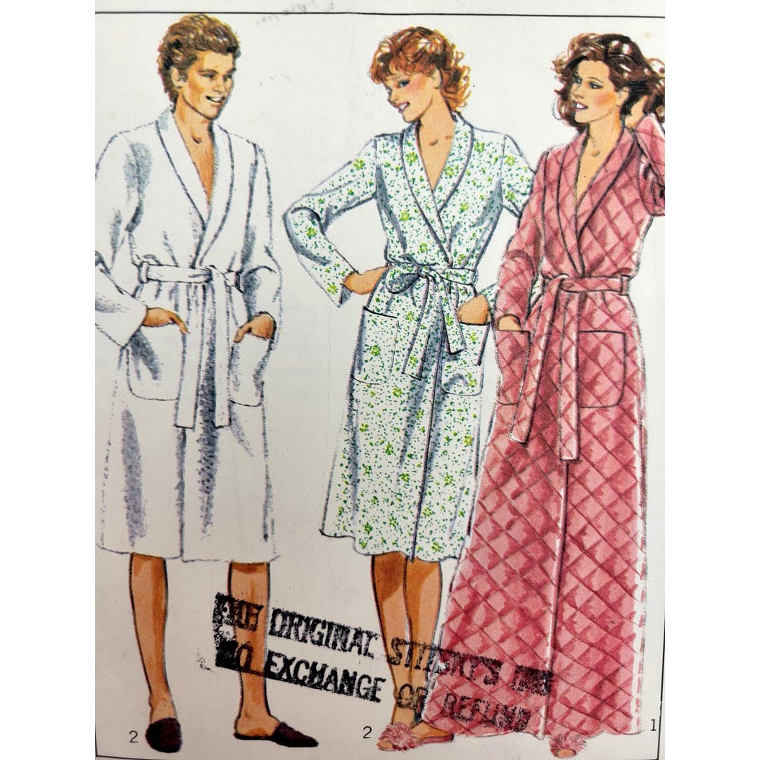 Style 3655 Sewing Pattern for Men's & Women's Classic Robe Housecoat ...