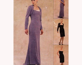 Sewing Pattern for Strapless Evening Gown or Cocktail Dress w Shrug Sizes 4-8 Bust 29.5-31.5" (75-80 cm) McCalls 2494 G