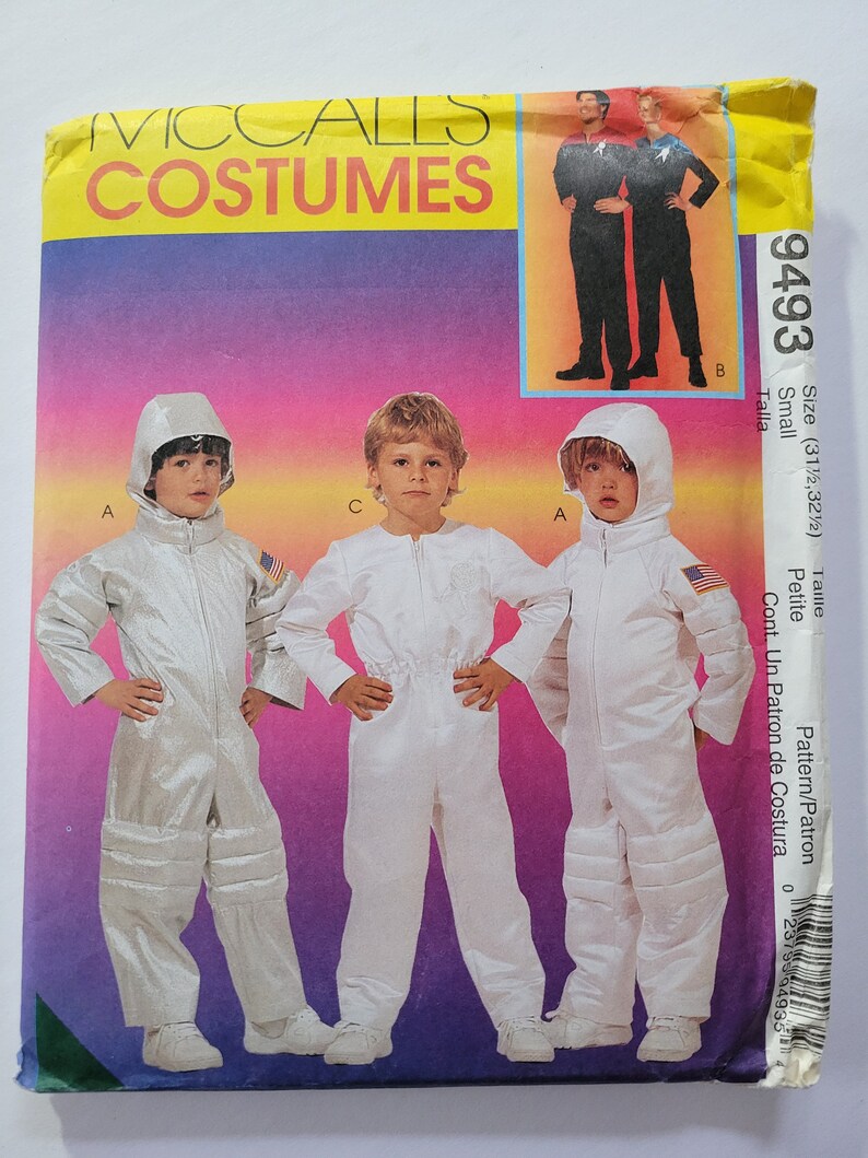 Adult Star Trek or Astronaut Costume Sewing Pattern, UNCUT 1990s Space Alien Pattern, Teen Tween Woman or Man McCall's 9493 image 2