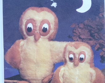 Vintage Sewing Pattern for Owl and Owlet Soft Stuffed Animal - Toy Bird Sewing Pattern - Style 3469 G