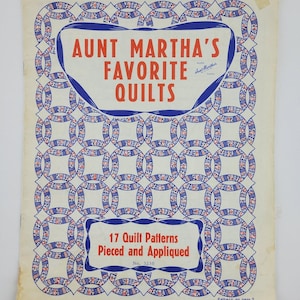 Vtg Quilting Booklet: Aunt Martha&#39;s Favorite Quilts #3230, Block & Applique Patterns