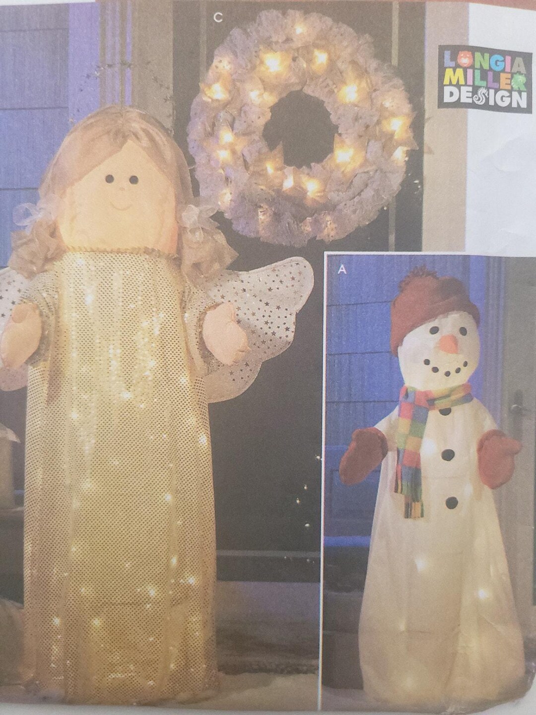 Simplicity 4335 Sewing Pattern for Light-up Tomato Cage Angel & Snowman ...