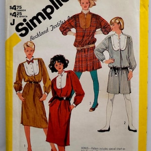 Vintage naaipatroon jaren 80 voor smokingjurk in twee lengtes - maten 10 12 14 - buste 32,5 tot 36" - eenvoud 6118
