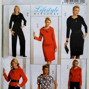 Butterick 5292 Schnittmuster für einfach drapierter Kragen Jacke Rock Hose Gr. 17-12 Büste 76 cm