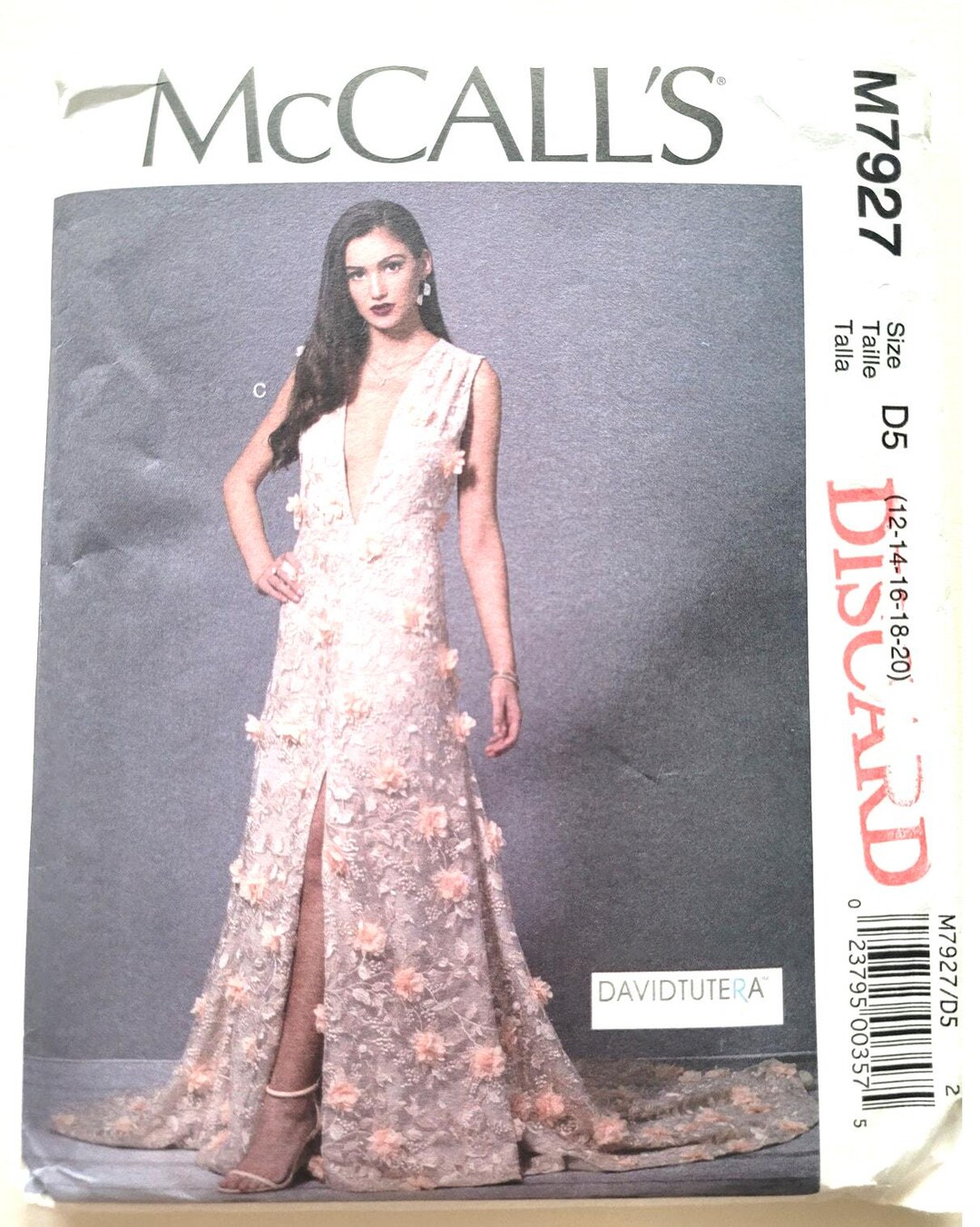 Pattern 7927 Mccalls 7927 Sewing Pattern for Sexy Special Occasion Dress W Plunge ...
