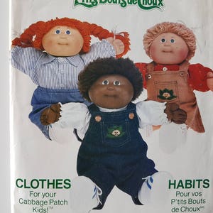 Sewing Pattern for Cabbage Patch Kid Doll Clothing Overalls Shirt Jumper Dungarees Pants Butterick 6508 G