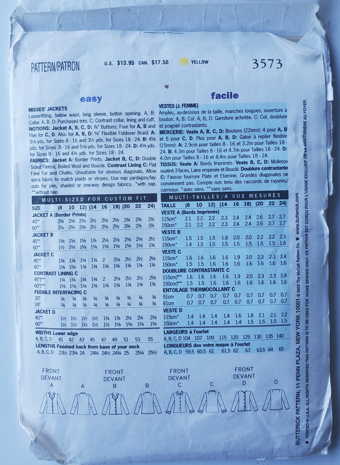 Jacket Pattern Sewing Pattern for Woman's Loose-fitting - Etsy Canada