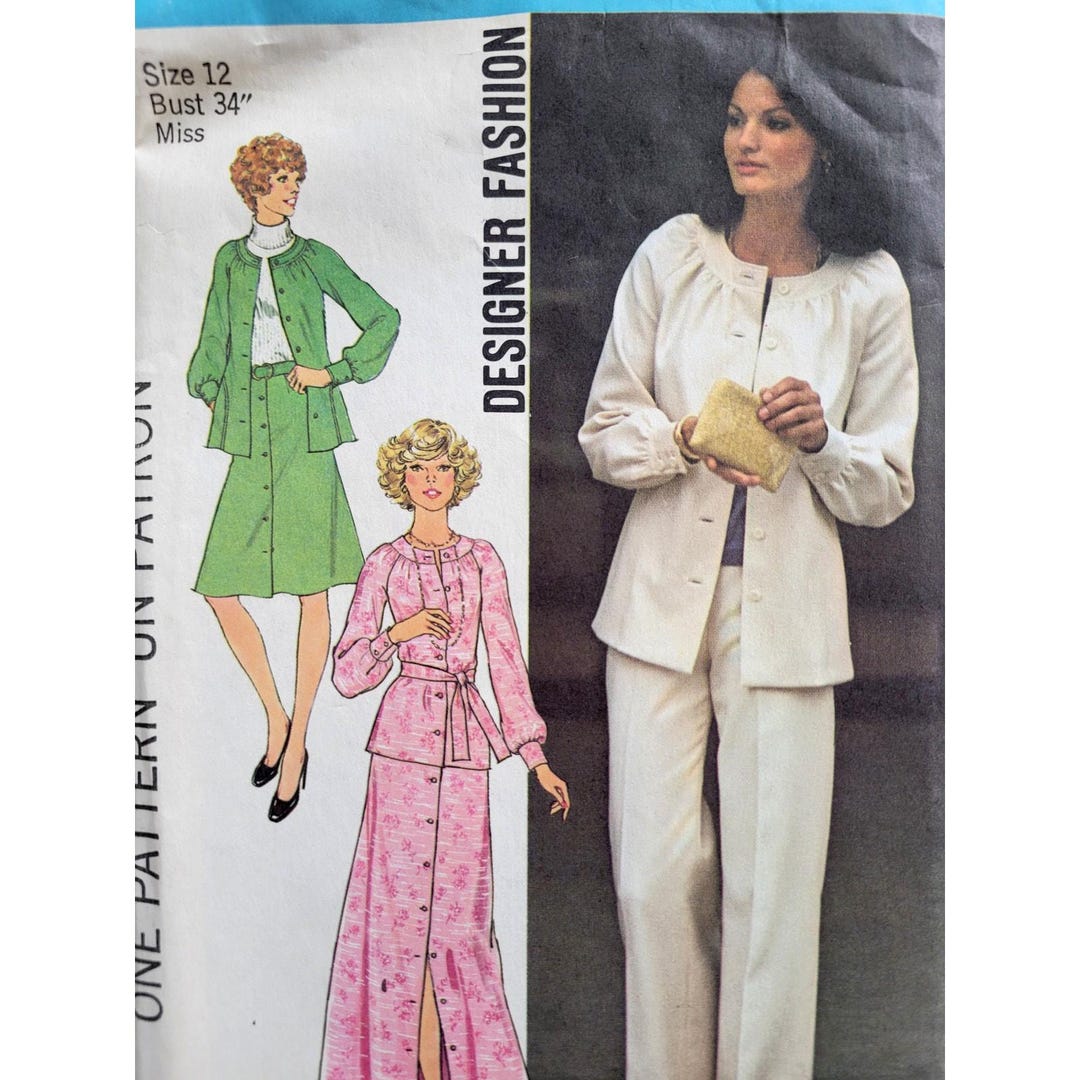 Simplicity 7102 Pattern Simplicity 7132 70s Sewing Pattern for Two-piece Dress or Top & Pants ...