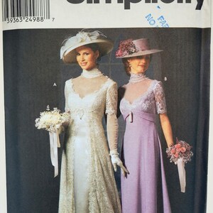Simplicity 9221 Sewing Pattern for Empire Waist Dess Puff Sleeve Spencer Style Jacket Sz 12-18 Bust 34-40"