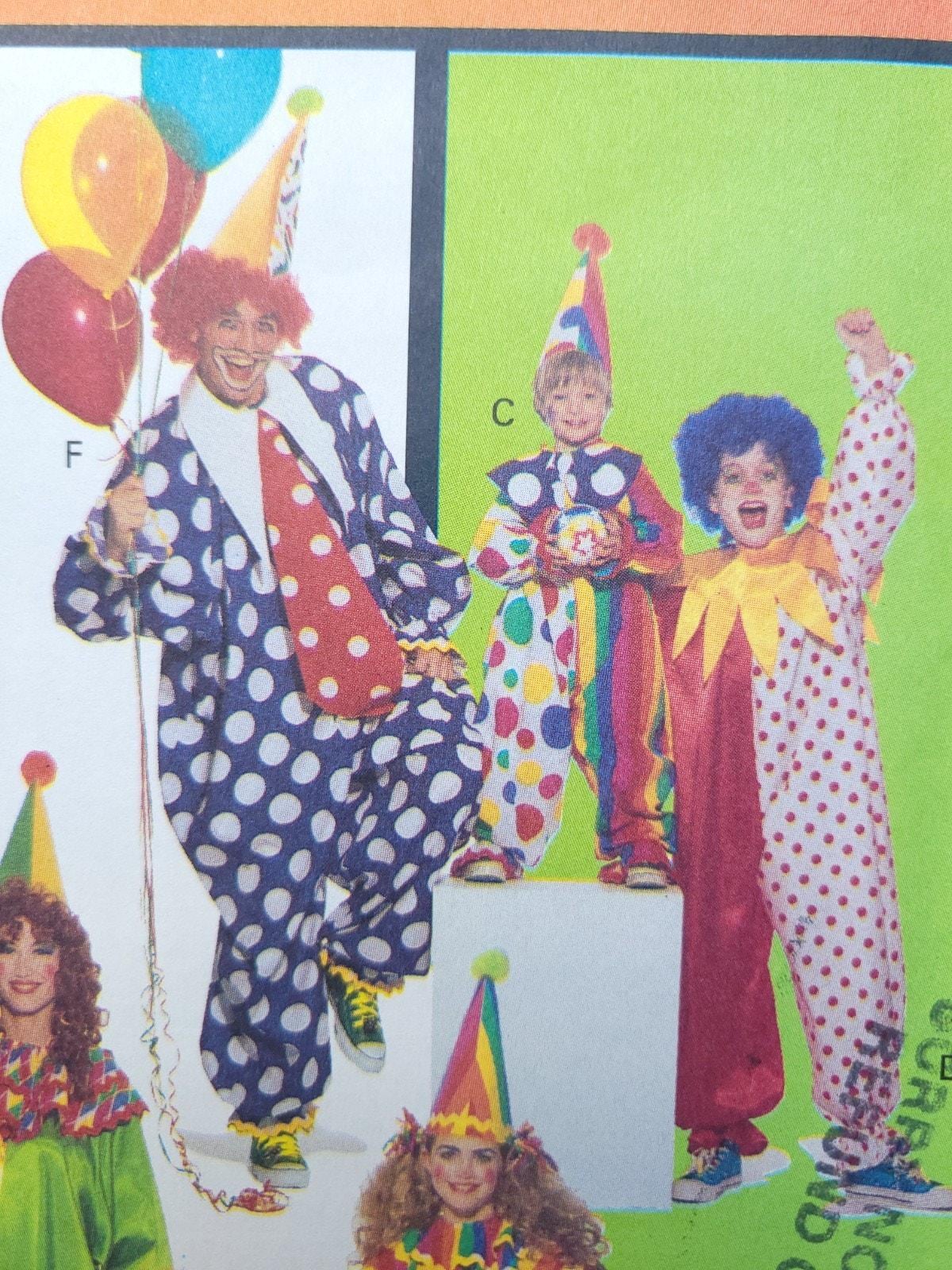 UNCUT Sewing Pattern for Kids' Clown Costume, Butterick 6302, Chest 23 ...