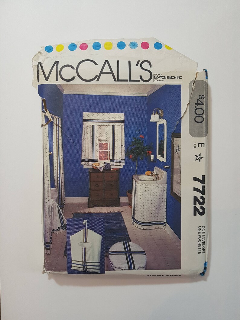 Sewing Pattern For Bathroom Decor Shower Curtain Toilet Image 0
