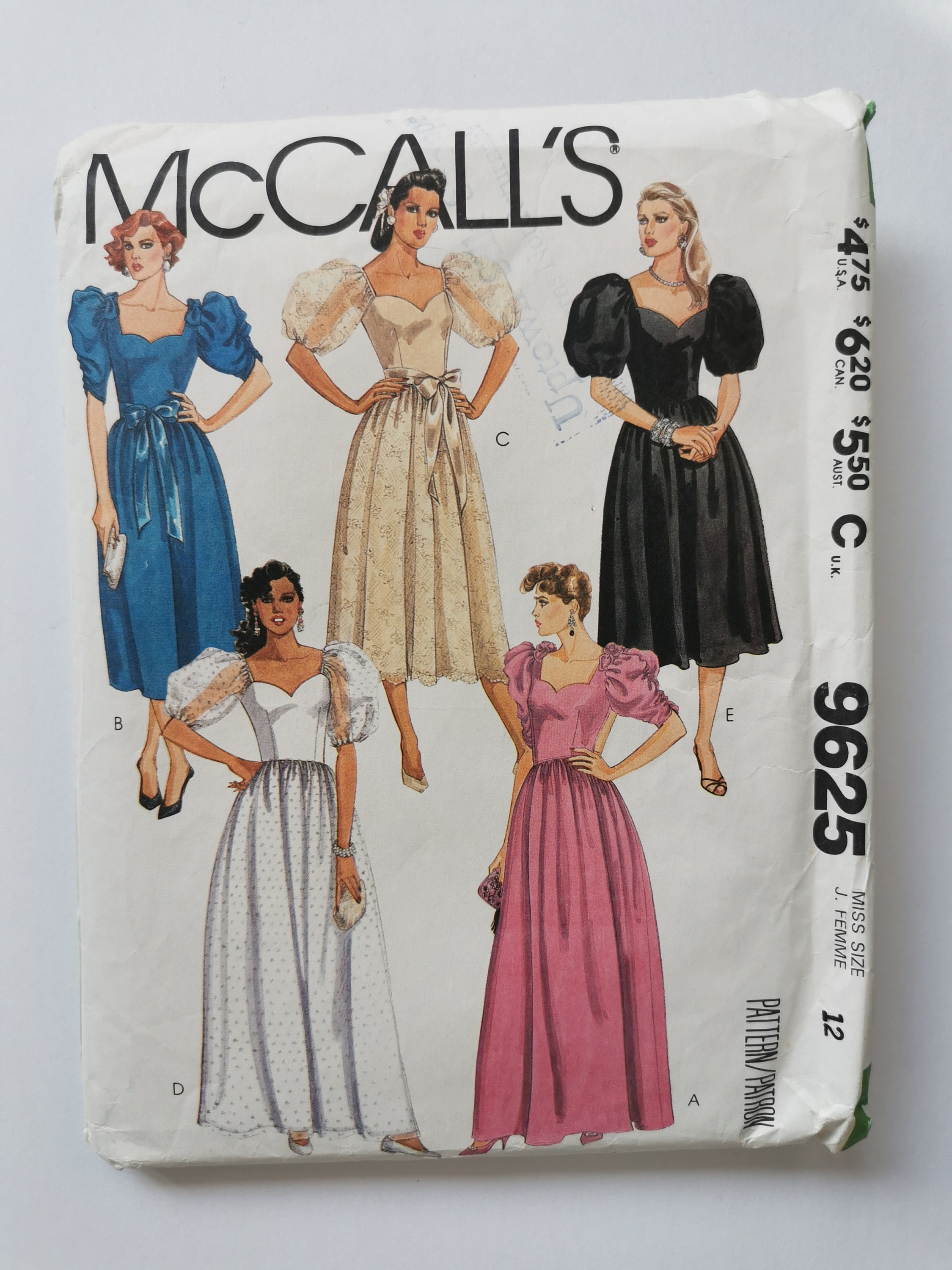 80s Prom Dress Pattern UNCUT Sewing Pattern for Gown W - Etsy