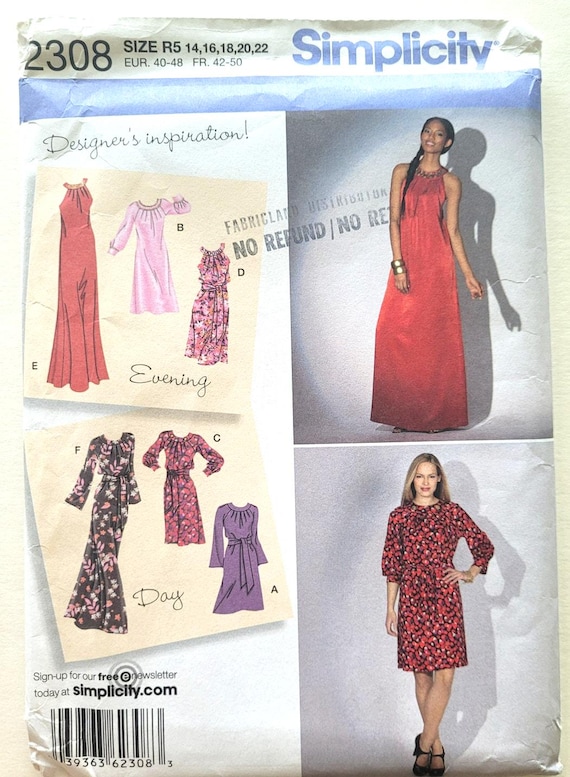 Cartamodello per abito da giorno o da sera lungo fino al pavimento - Main Image