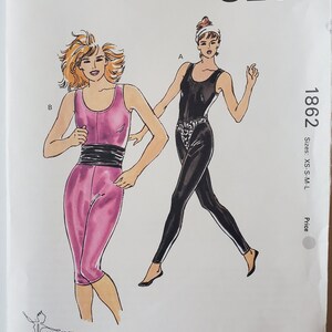 Unitard Pattern Vintage Sewing Pattern for Women's Exercise Clothes 20 ...