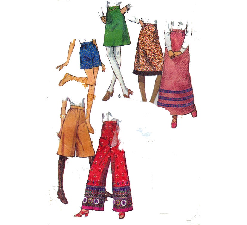 Gaucho Pants Sewing Pattern Wide Leg Trousers & Mini or Maxi | Etsy