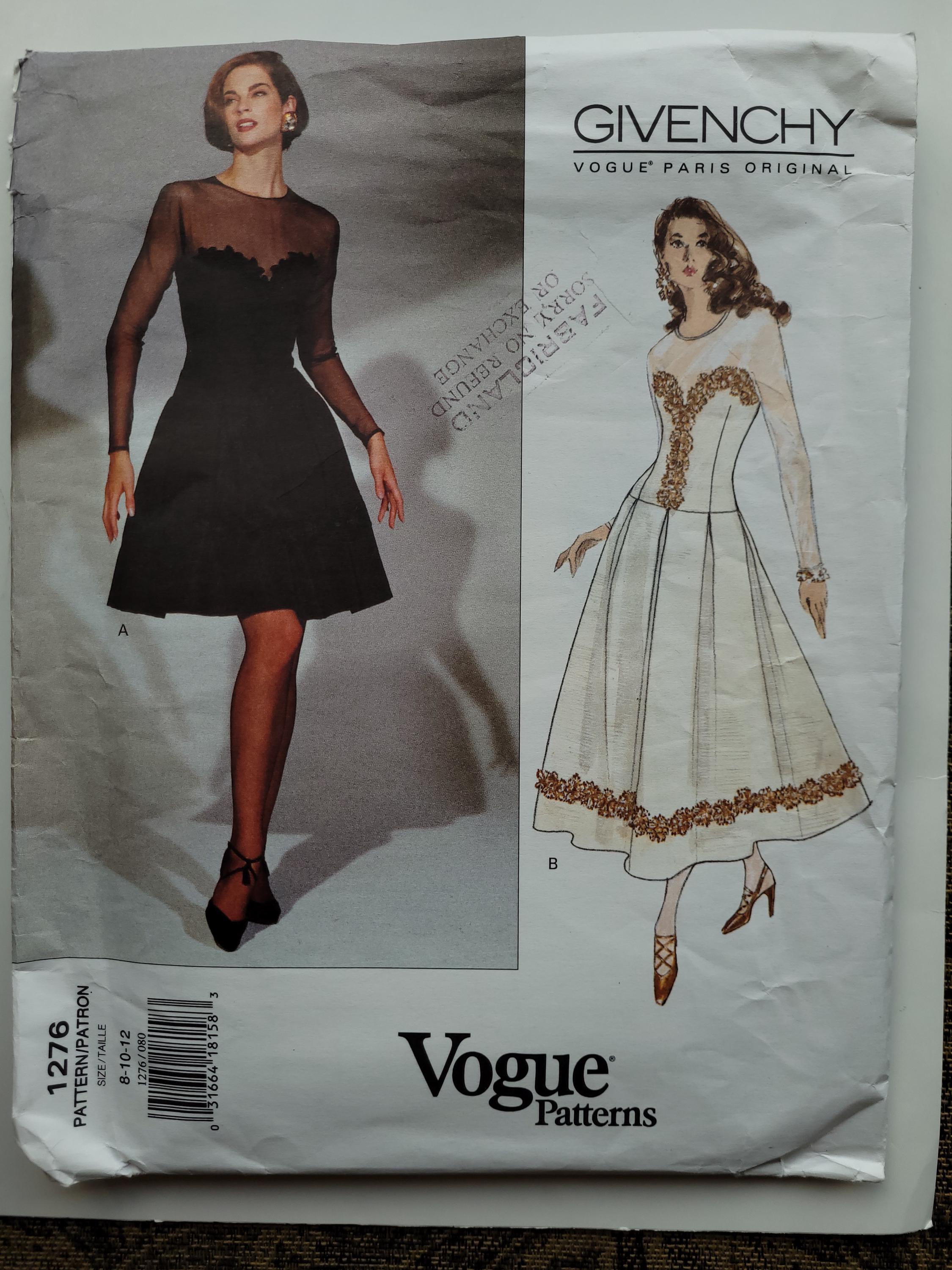 Givenchy - Vintage Sewing Pattern for Fit and Flare Cocktail/evening Dress  With Sweetheart Neckline -size 8-12 Bust 31.5 to 34"-vogue 1276 G - Etsy