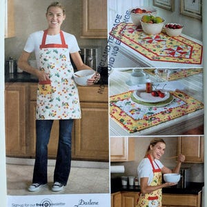 Simplicity 2691 Sewing Pattern for Apron in Four Sizes Table Runner Place Mats