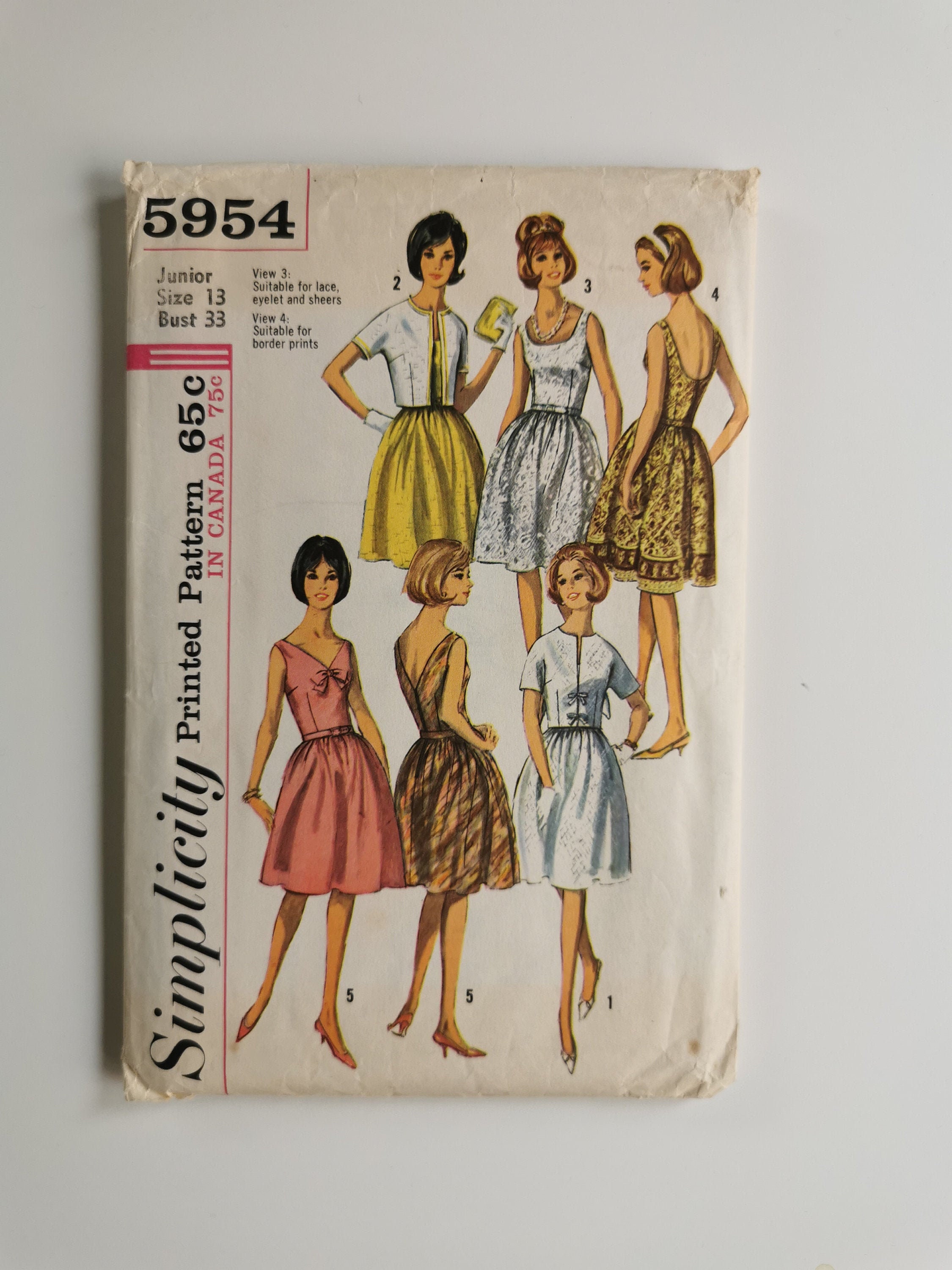 Low Back Cocktail Dress Pattern - Vintage Sewing Pattern for 1960s