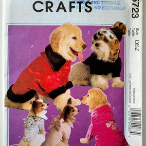 McCalls 5723 Sewing Pattern for Elegant Dog Coats Clover Toque Bow Flowers