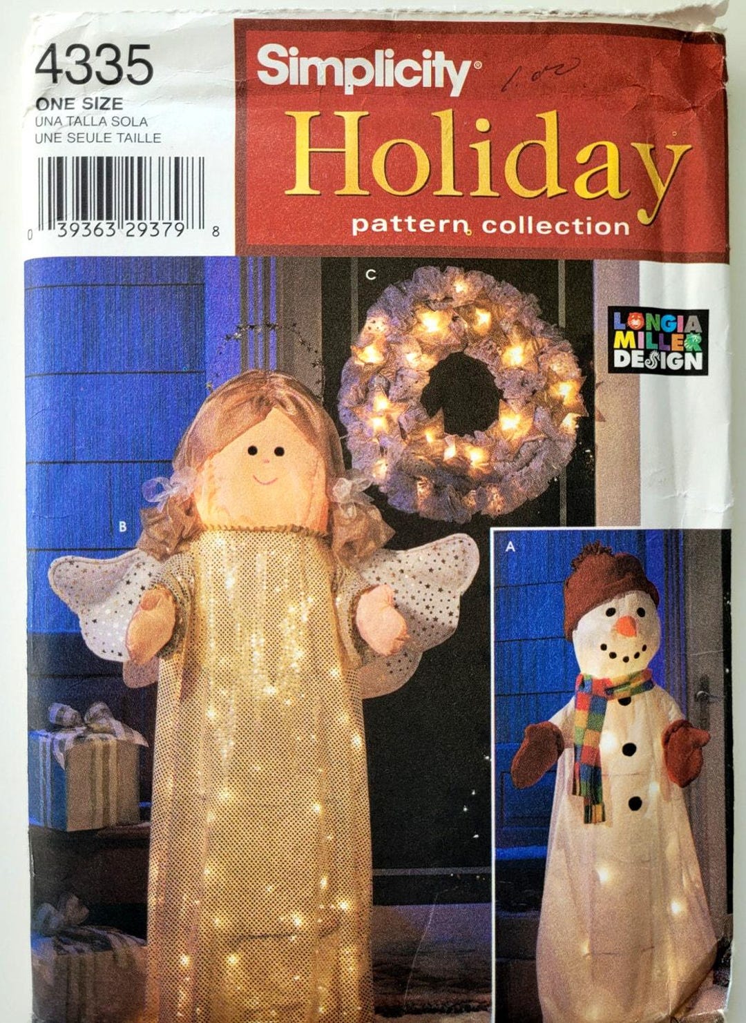 Simplicity 4335 Sewing Pattern for Lighted Christmas Angel Wreath ...