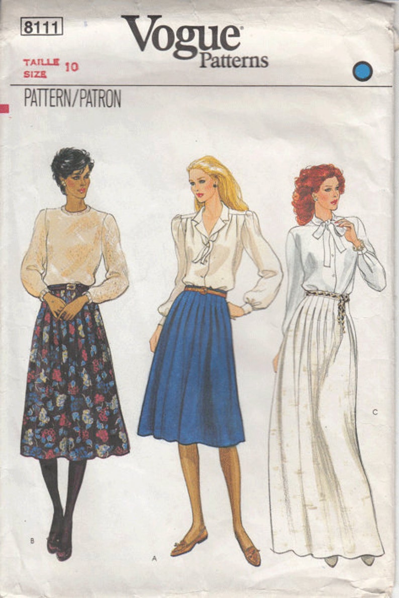 Maxi Skirt Sewing Pattern Vogue Calf-length Dirndl Skirt - Etsy
