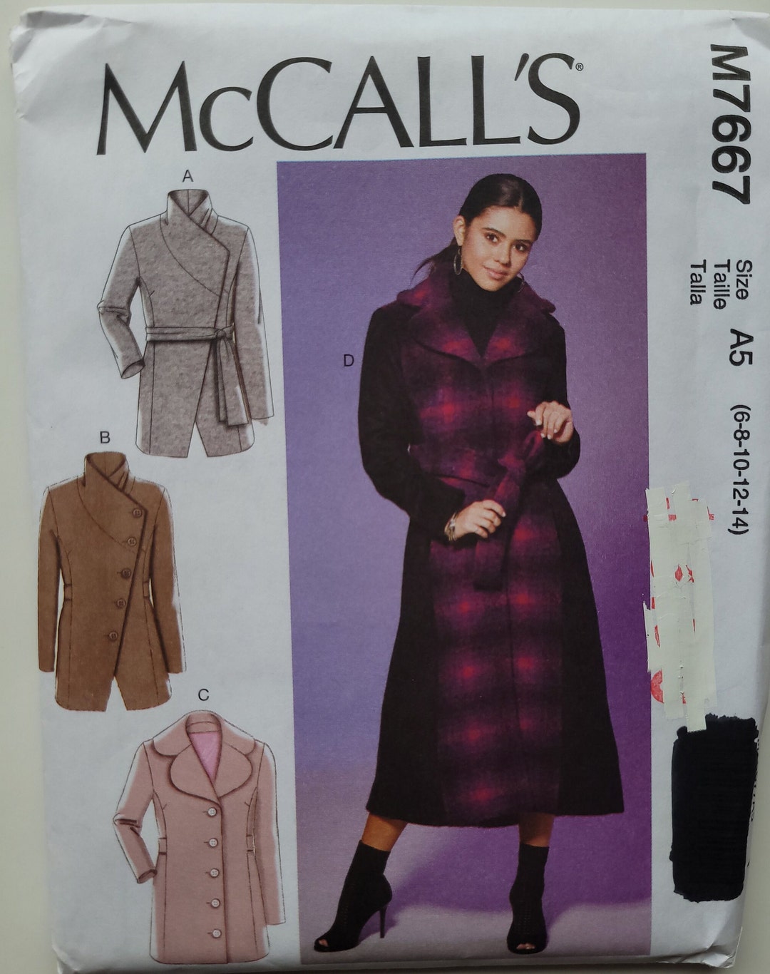 Coat Pattern - Sewing Pattern for Princess Seam Lined Coat With Belt in ...