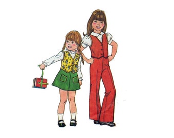 Sewing Pattern for Two Year Old's Vest, Skirt, Pants with Detachable Suspenders - Children's Size 2 Chest 21" (53 cm) Simplicity 7321 S