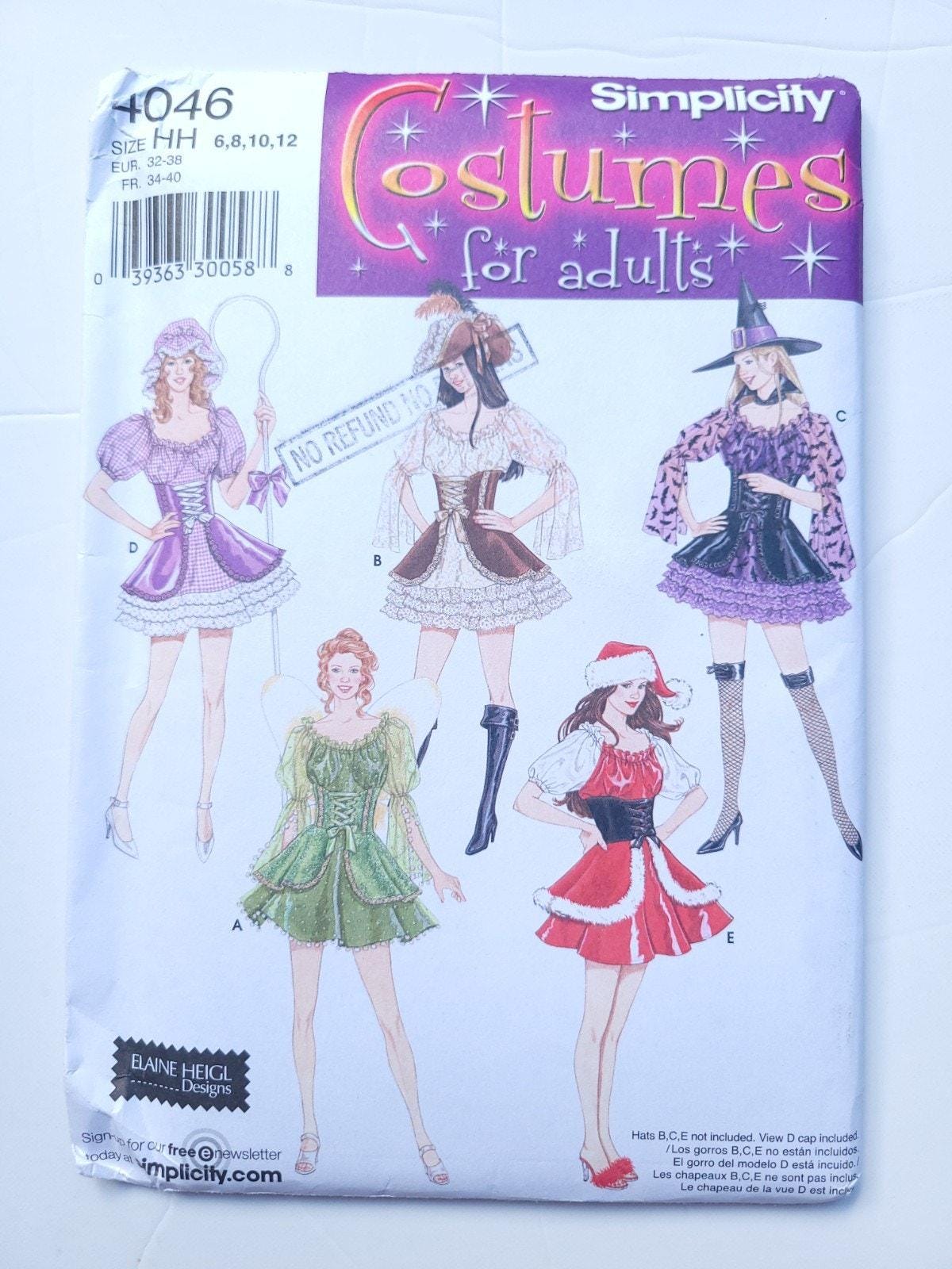UNCUT Sewing Pattern for Adult Women Flirty Costumes, Simplicity 4046 ...