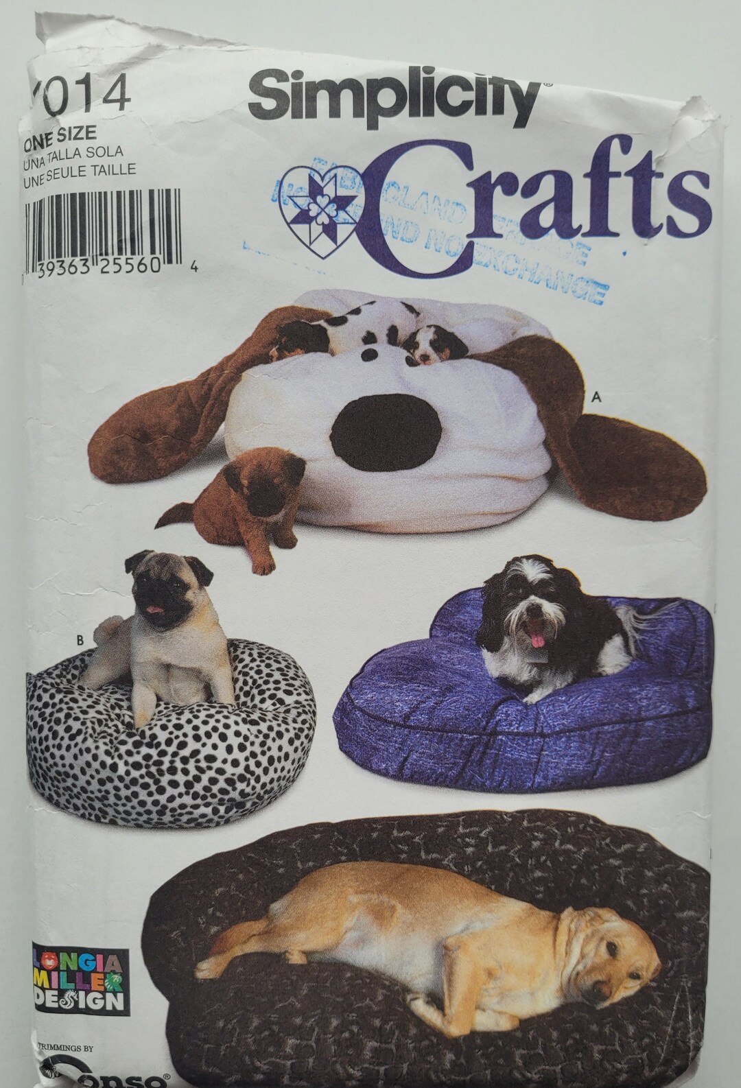 Dog Bed Pattern Vintage Sewing Pattern for Pet Beds in Four Different Styles Simplicity 7014 G