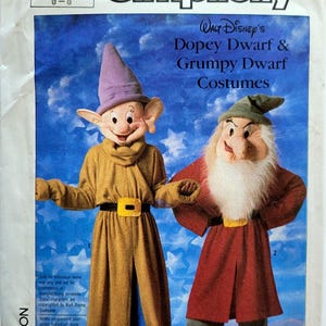 Simplicity 7736 Molde de Costura para Fantasia Infantil da Branca de Neve, Zangado e Dunga, Tamanho 6-8 (Tórax 63-68 cm)