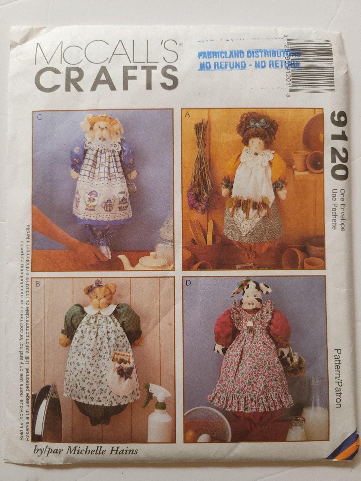 Sewing Pattern for Figural Plastic Bag Holders (cow, Doll, Cat, Bunny ...