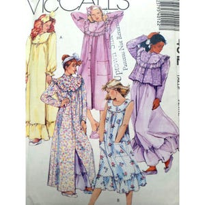 Cartamodello McCall's 4012 Vintage anni '80 per camicia da notte, vestaglia e giacca da letto, taglia 10-12, busto 32,5-34".