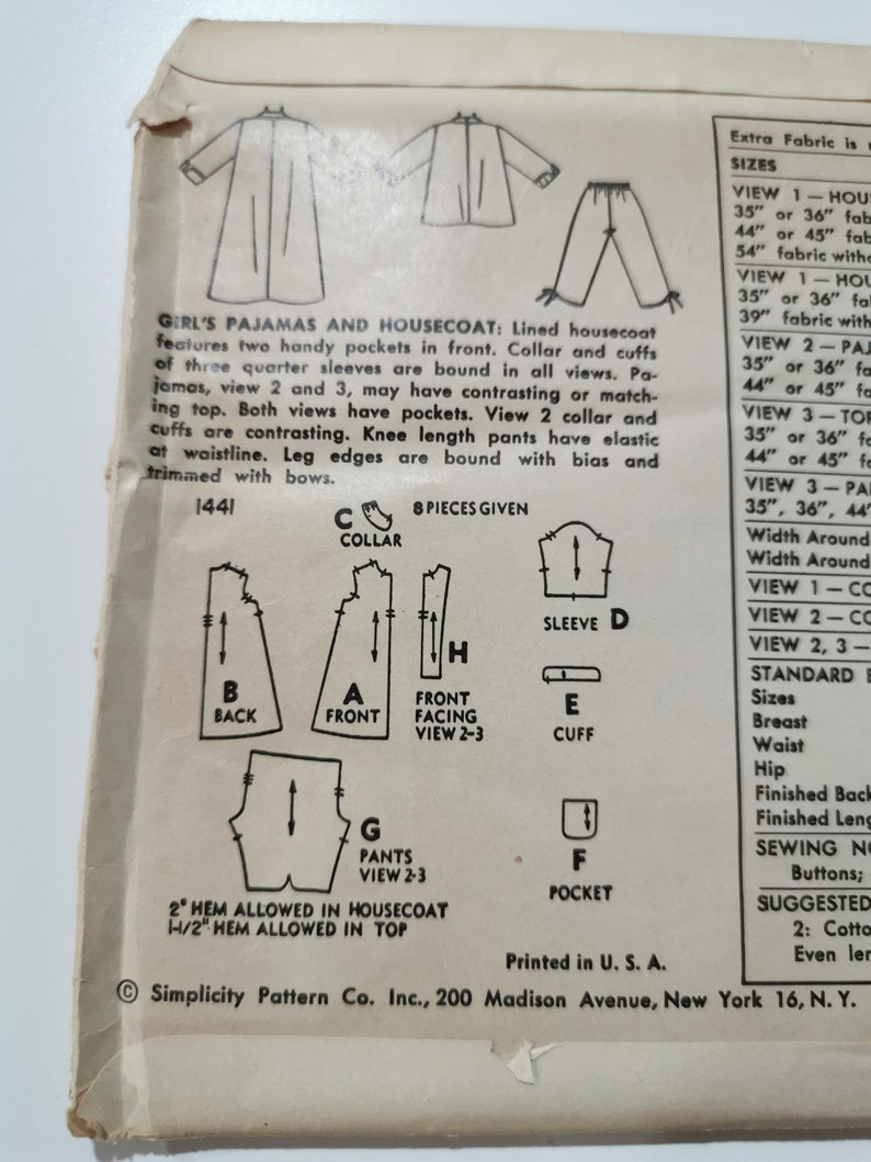 Girl's Pajamas Pattern Sewing Pattern for a Little Girl Etsy